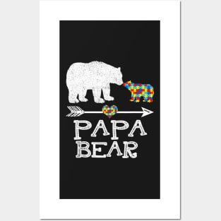 Bear Autism Puzzle Awareness Papa Bears Father Day Posters and Art